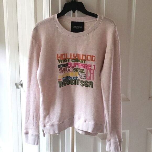 Le Superbe Bay Street California Hollywood Bedazzled Sweatshirt NWT Size Small - Picture 1 of 8